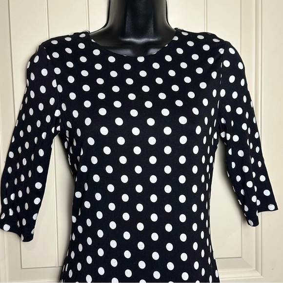 Alice + Olivia Delora Black & White Polka Dot Mini Dress Viscose Size 4 NWT - Picture 8 of 15
